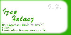 izso halasz business card